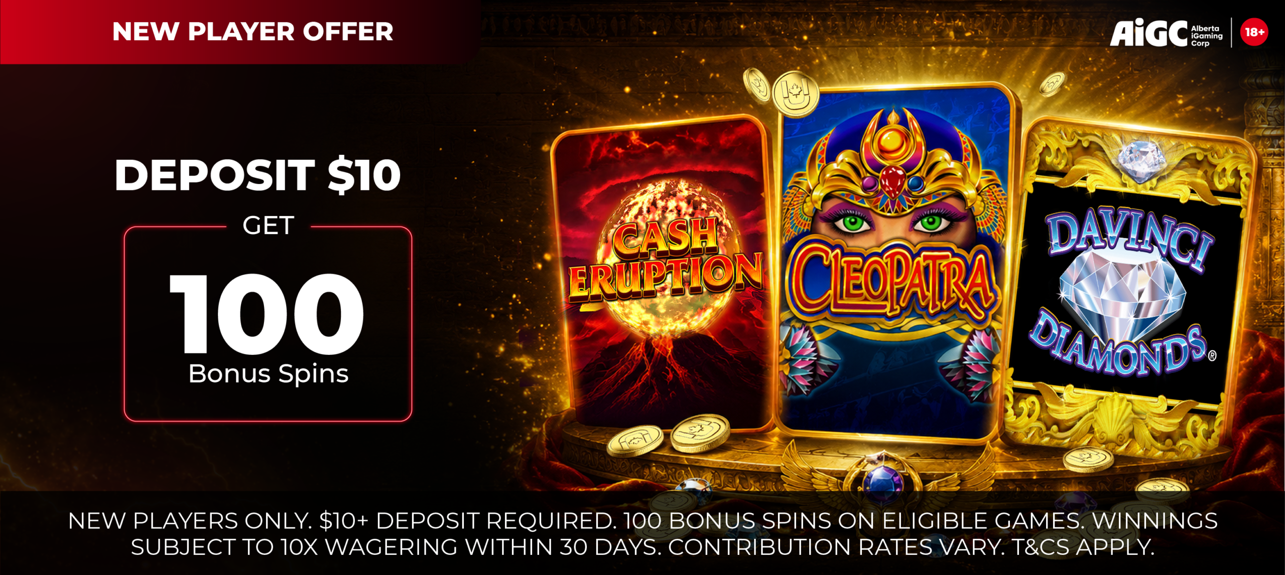 100 bonus spins at Pure Casino