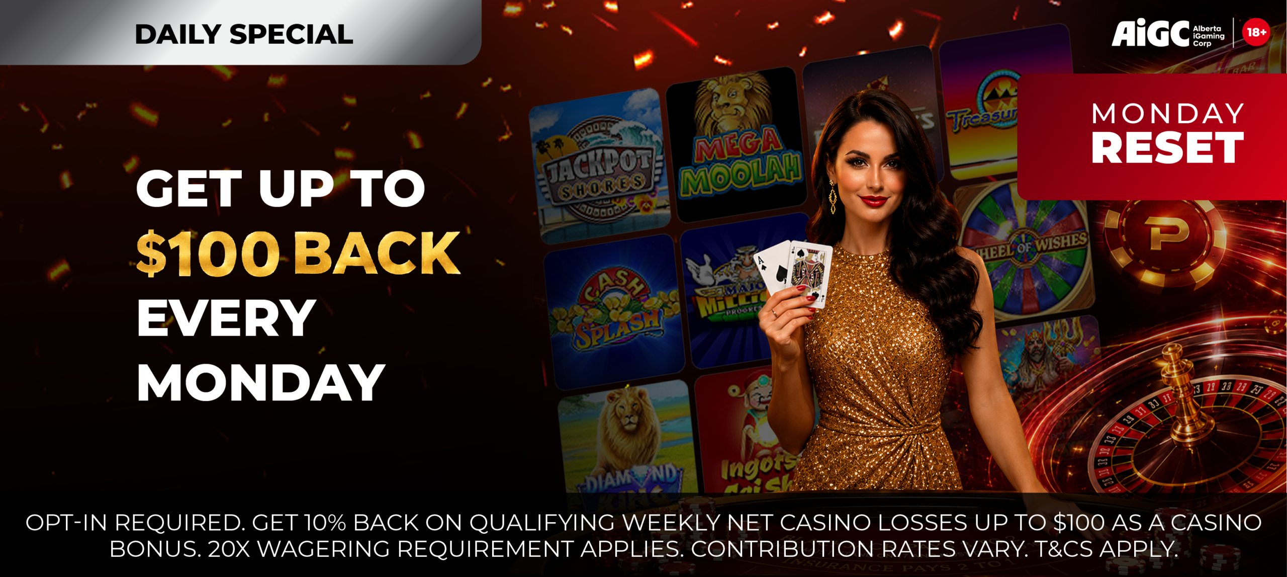 Monday Reset cashback at Pure Casino
